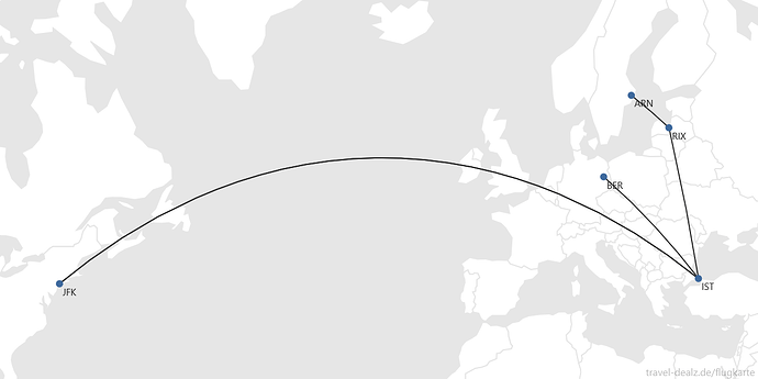 Flightmap ARN-RIX-IST-JFK-IST-BER