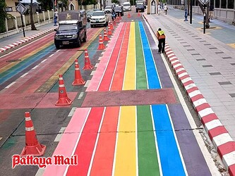 Pattaya-6-Pattaya-unveils-rainbow-road-markings-ahead-of-Pride-Festival-2025-pic-1-copy